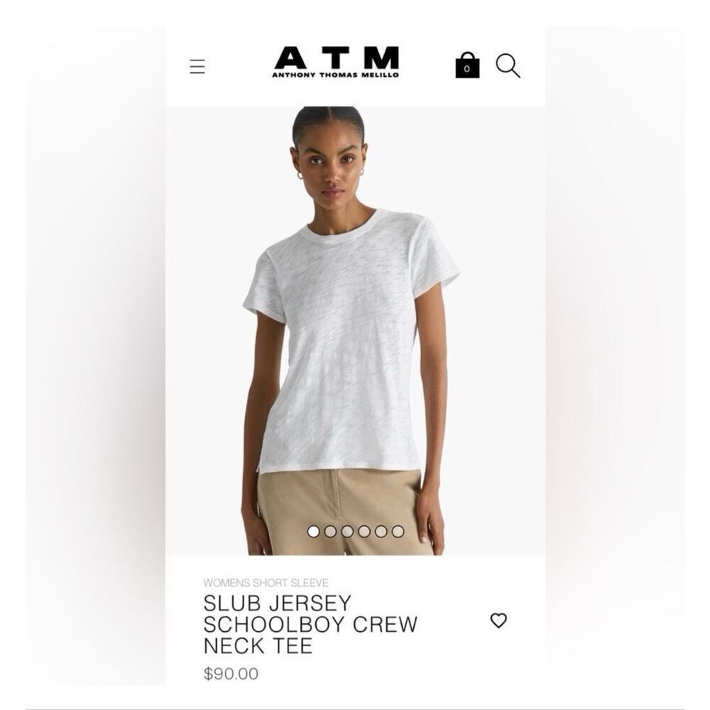 ATM Slub Jersey Schoolboy Crew Neck Tee Size XL